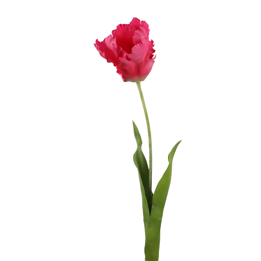 Viv! Home Luxuries Tulp Papegaai - zijden bloem - roze fuchsia - 69cm