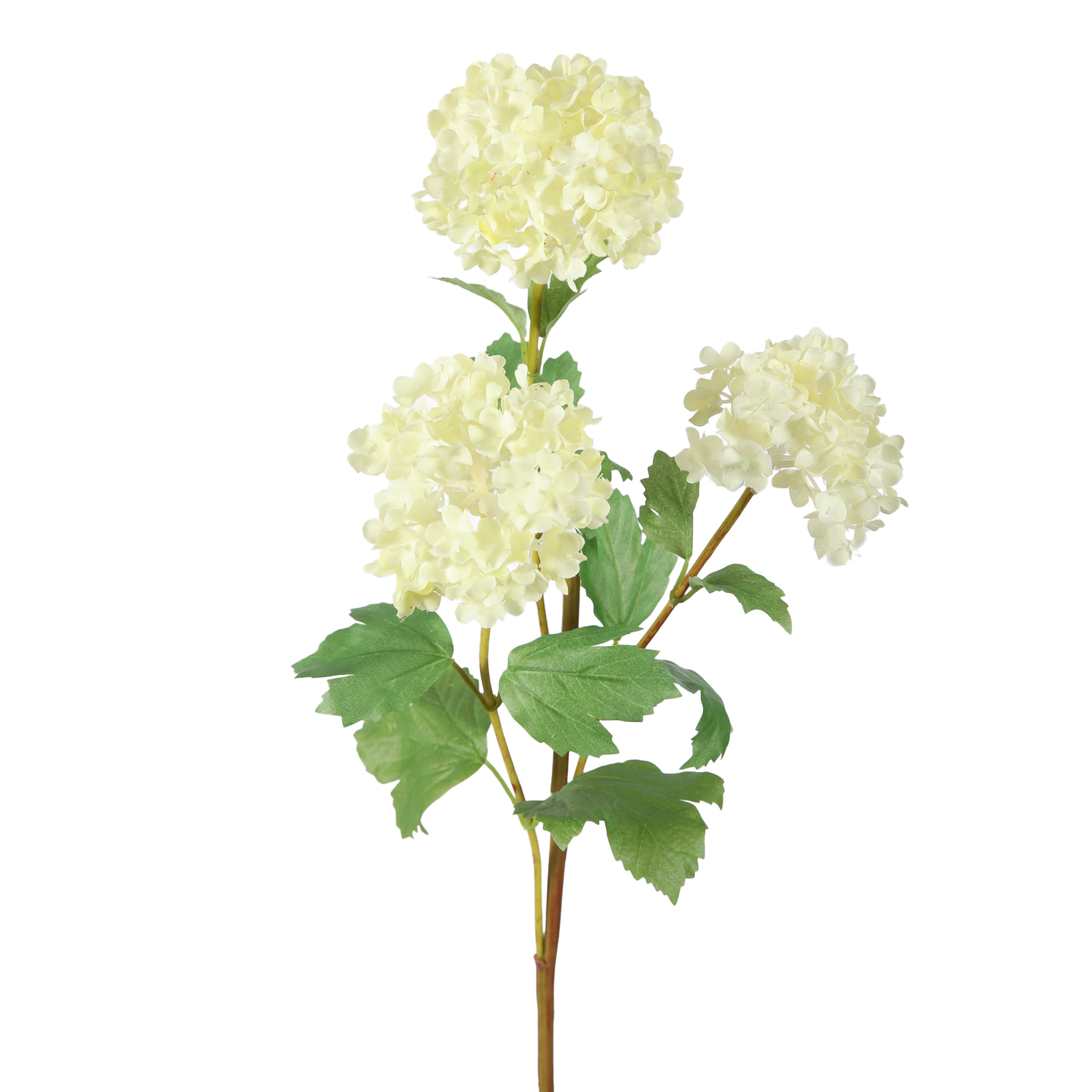 Viv! Home Luxuries Sneeuwbal - zijden bloem - wit groen - 65cm