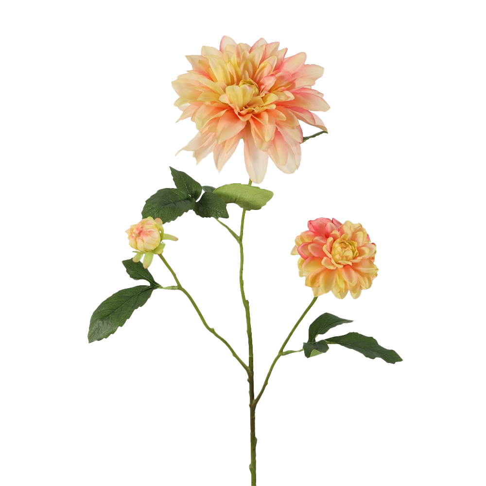 Viv! Home Luxuries Dahlia - zijden bloem - perzik - 90cm