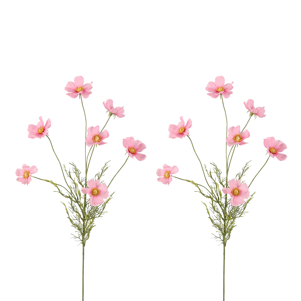 Viv! Home Luxuries Cosmos - kunstbloem - 2 stuks - roze - 77cm