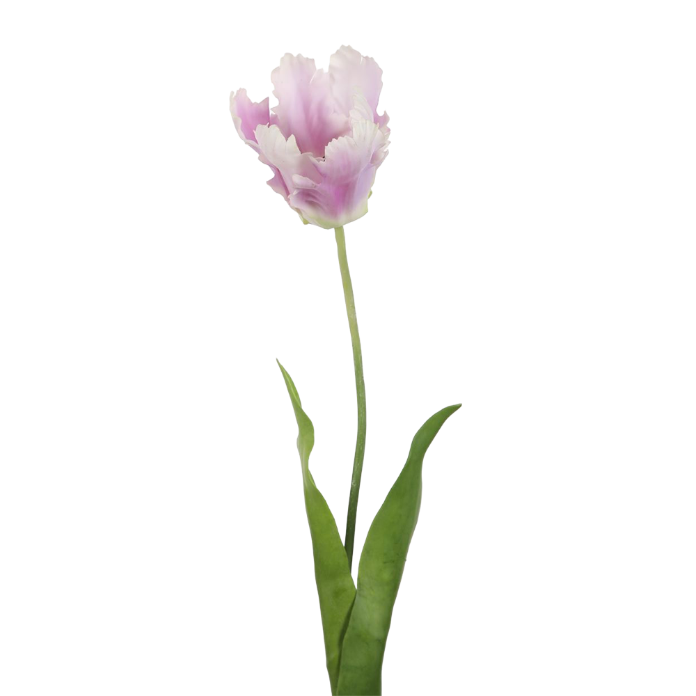Viv! Home Luxuries Tulp Papegaai - zijden bloem - wit lavendel paars - 69cm