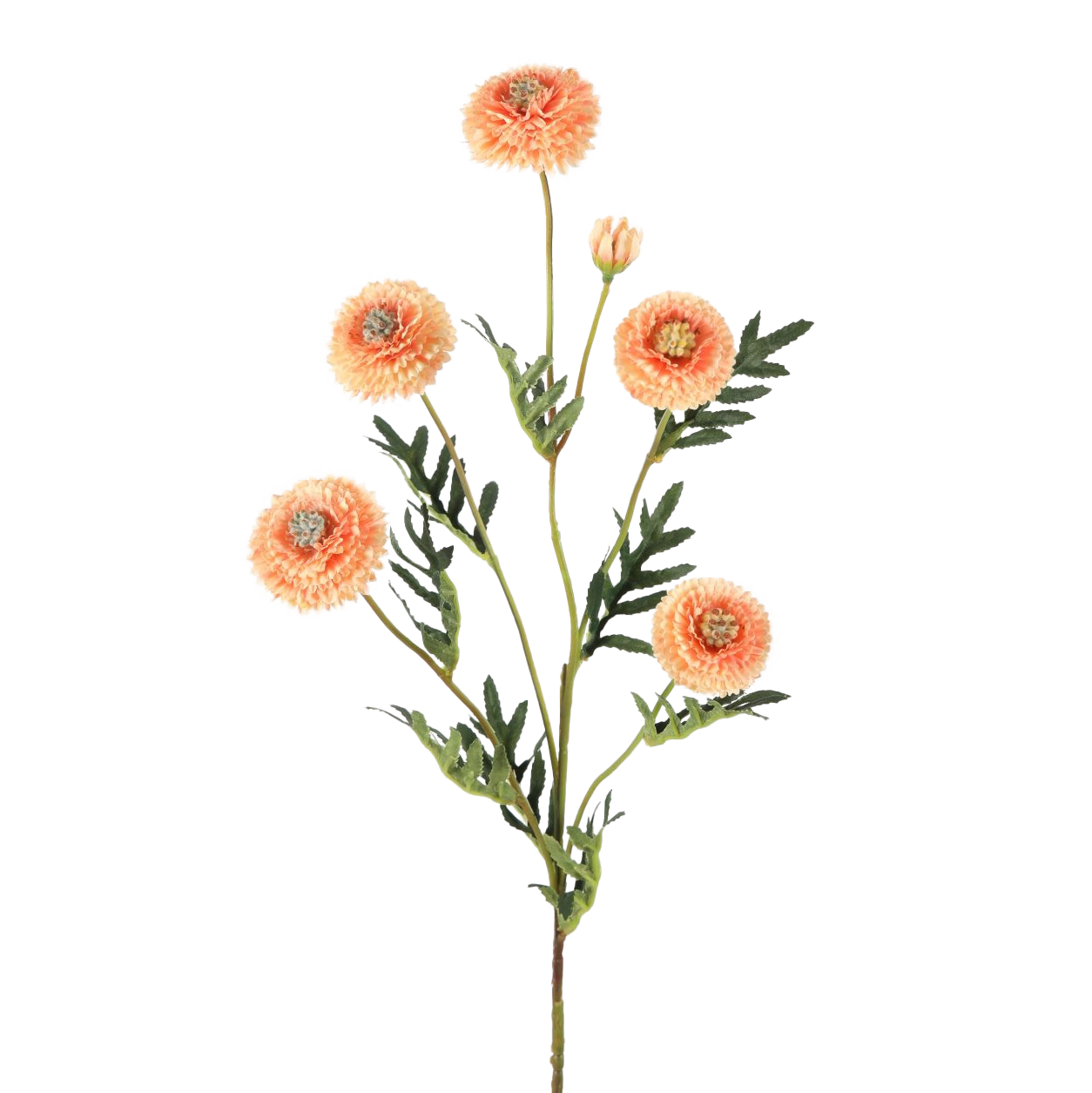 Viv! Home Luxuries Chrysant Pompon - kunstbloem - perzik - 72cm