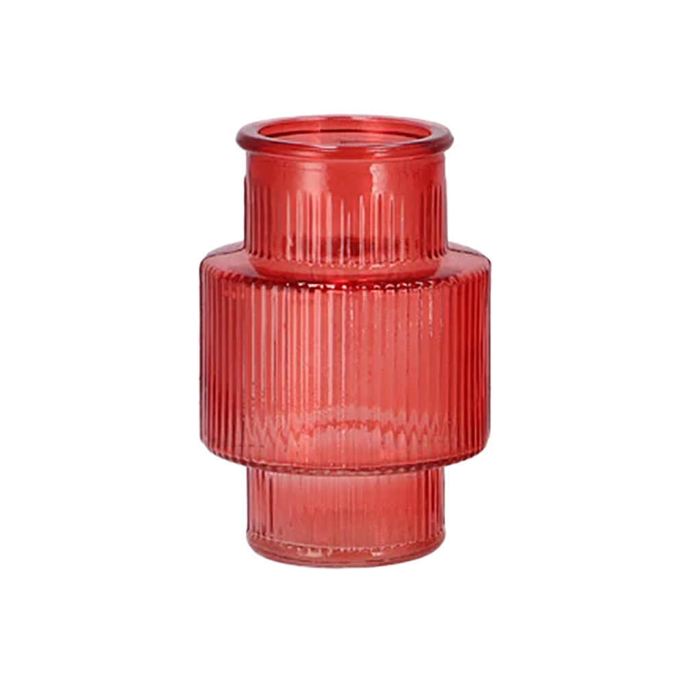 Viv! Home Luxuries Vaas - Roze - glas - 18x25cm