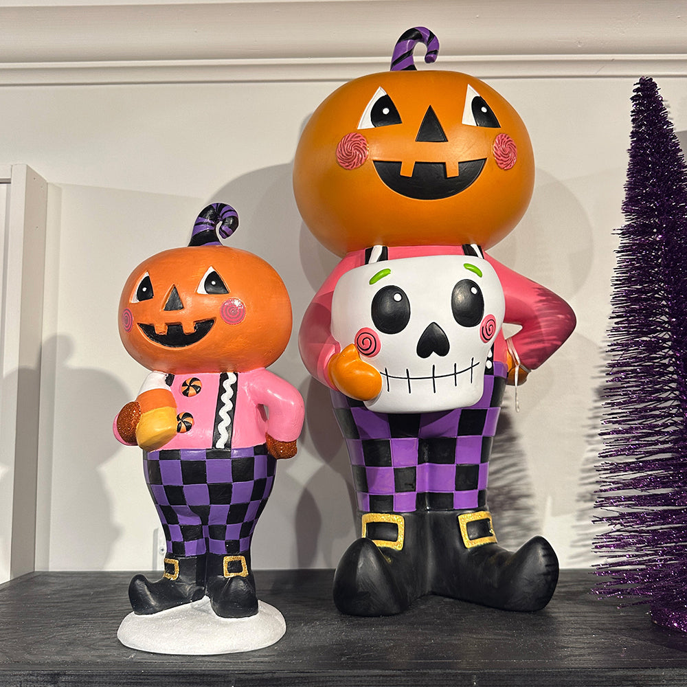 Viv! Christmas Halloween Decoratie Beeld - Pompoen Man - 36 cm