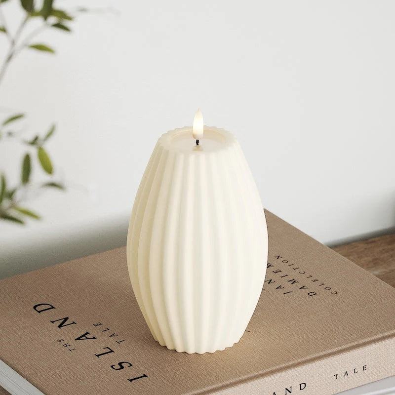 Deluxe Homeart - LED ribbelkaars - 10 x 15cm - roomwit