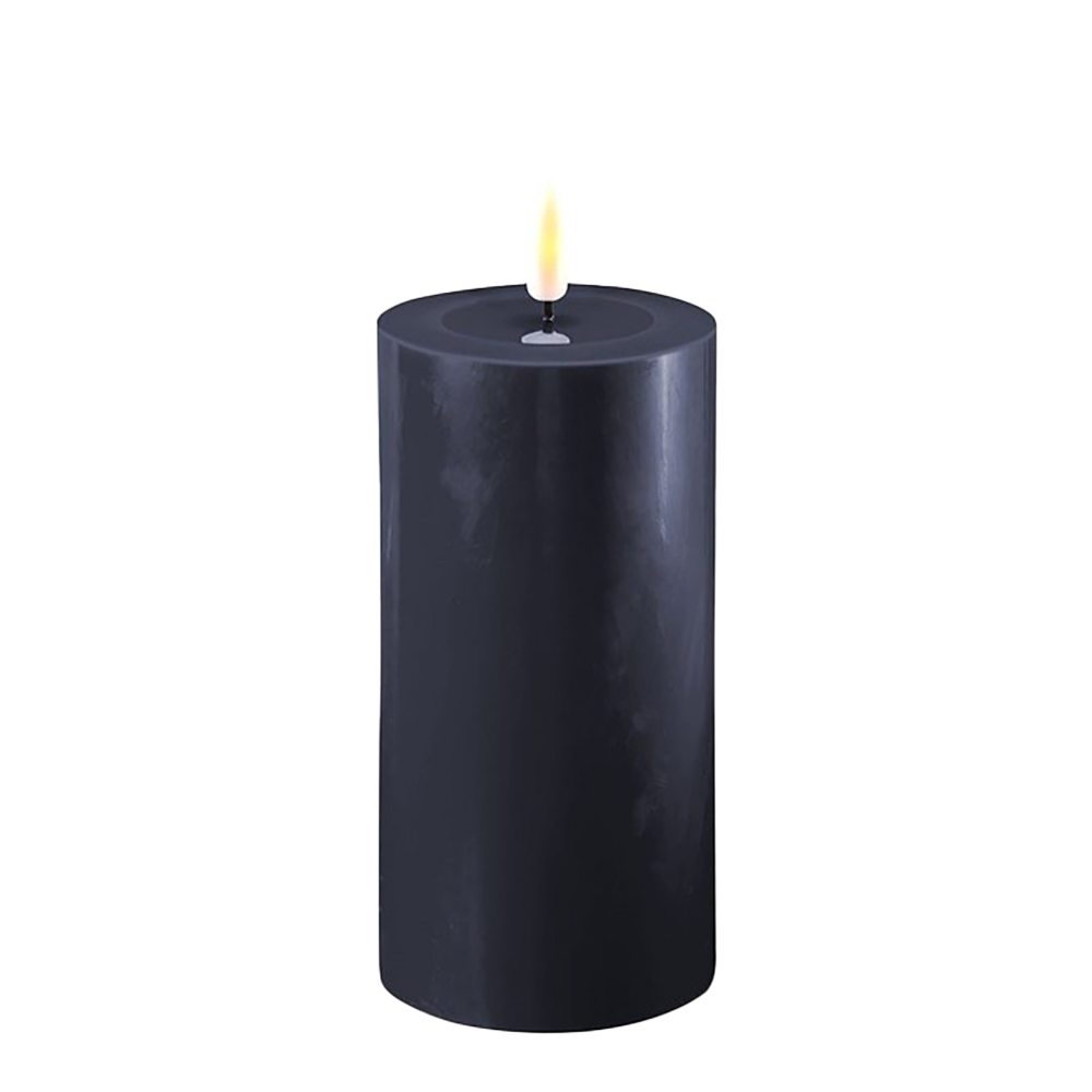Deluxe Homeart - LED stompkaars - 7,5 x 15cm - donker blauw