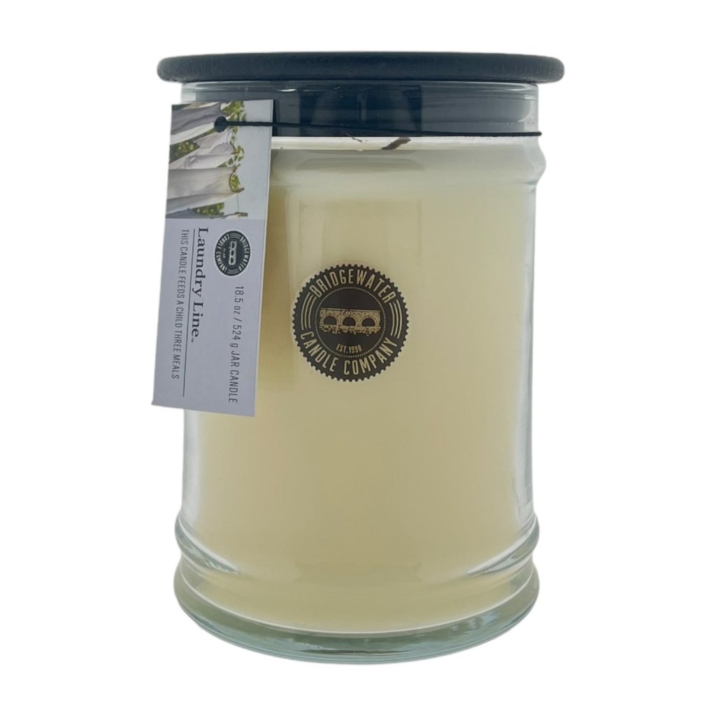 Bridgewater small jar candle Laundry Line - licht frisse geur van Ozon, lelietje-van-dalen, muskus en zachte houtsoorten