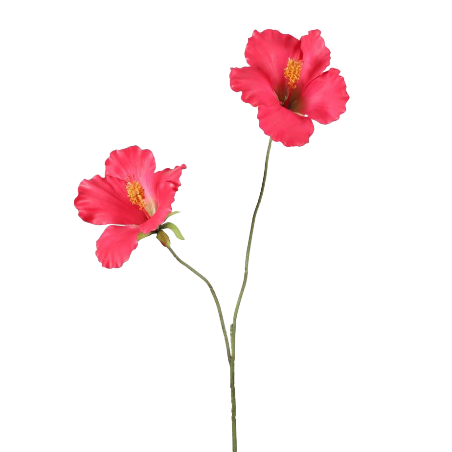 Viv! Home Luxuries Hibiscus - zijden bloem - fuchsia - 83cm