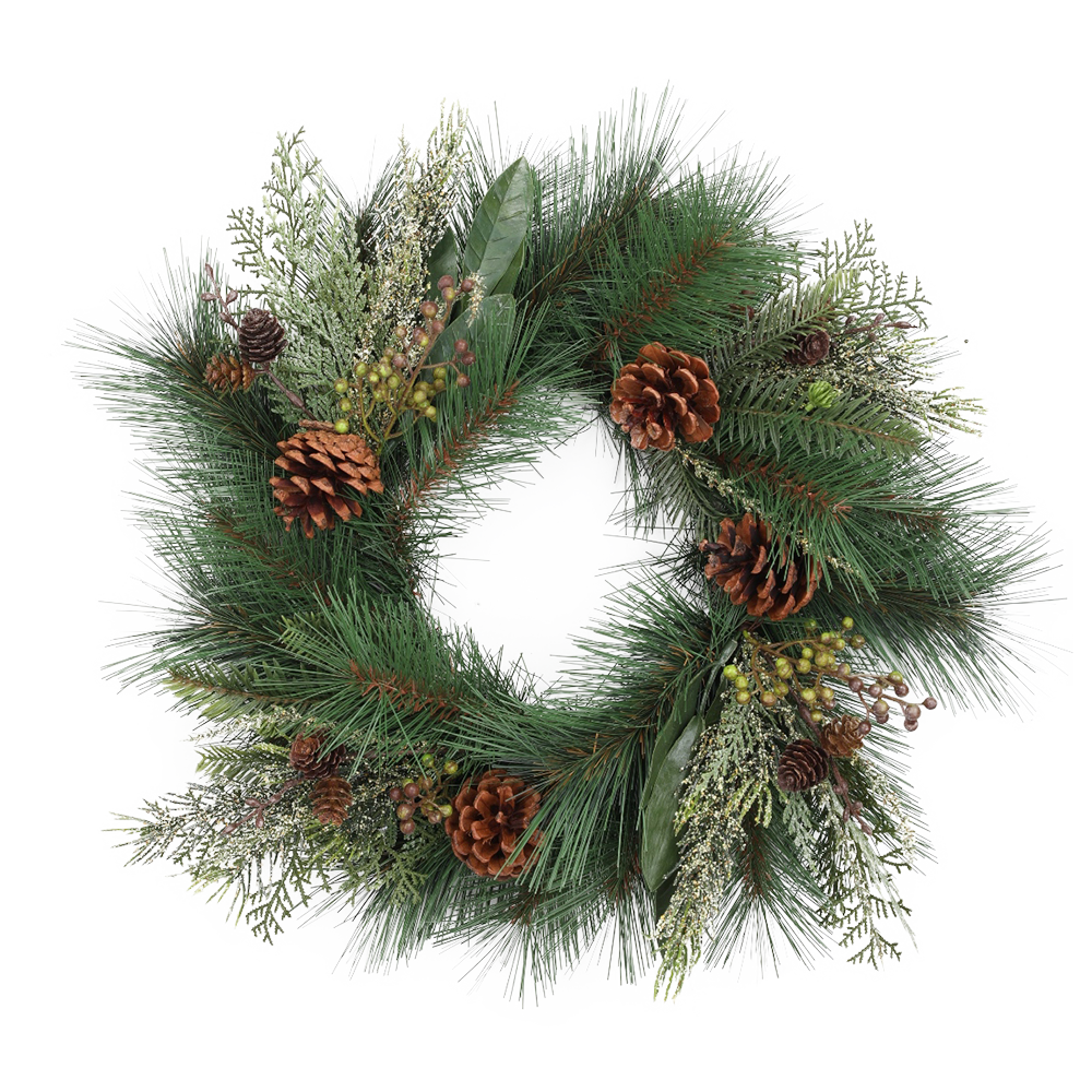 Viv! Home Luxuries Kerstkrans met Dennenappels - groen - Ø30cm