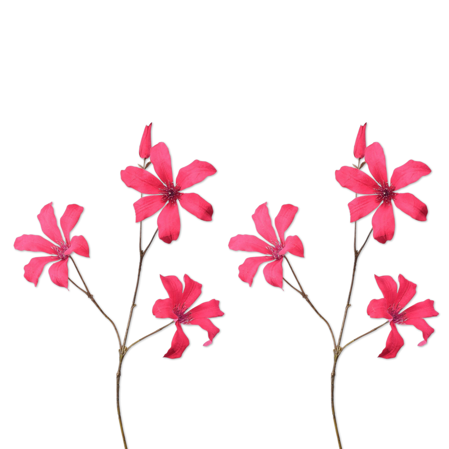 Viv! Home Luxuries Clematis - 2 stuks - kunstbloem - roze - 73cm