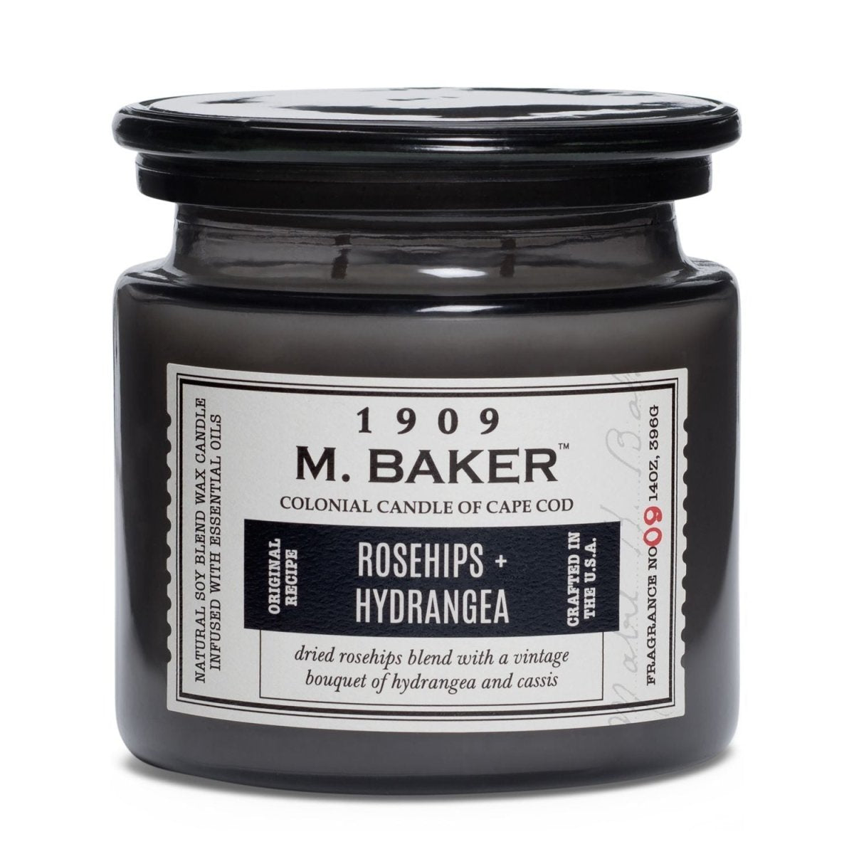 Colonial Candle - M. Baker Rosehips Hydrangea - Gedroogde Rozenblaadjes, Hortensia, Zwarte Bes, Tonka - Viv! Home Luxuries