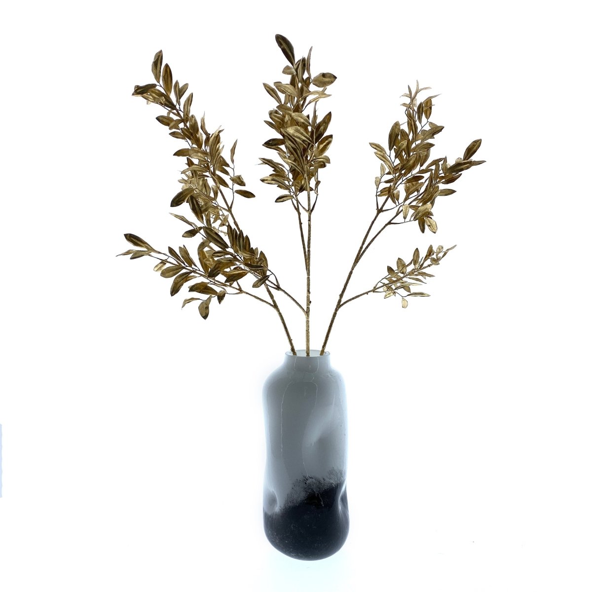 Viv! Home Luxuries Vaas Glas - zwart met wit - 38cm - topkwaliteit - Viv! Home Luxuries