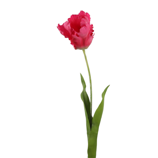 Viv! Home Luxuries Tulp Papegaai - zijden bloem - roze fuchsia - 69cm