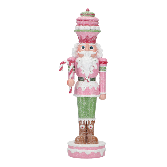 Viv! Christmas Kerstbeeld - Snoep Notenkraker - pastel - roze groen - 33cm