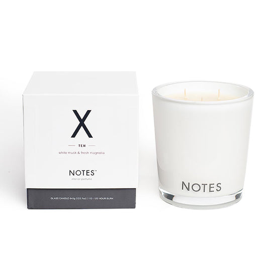 Notes candle X - White musk & fresh magnolia - sojakaars - maat M