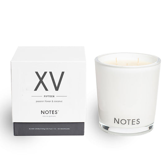 Notes candle XV - Passion flower & Coconut - sojakaars - maat M