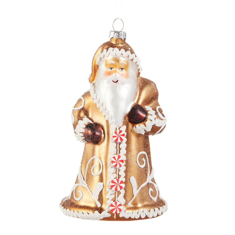 Viv! Christmas Kerstornament - Gingerbread Kerstman - glas - bruin - 15cm