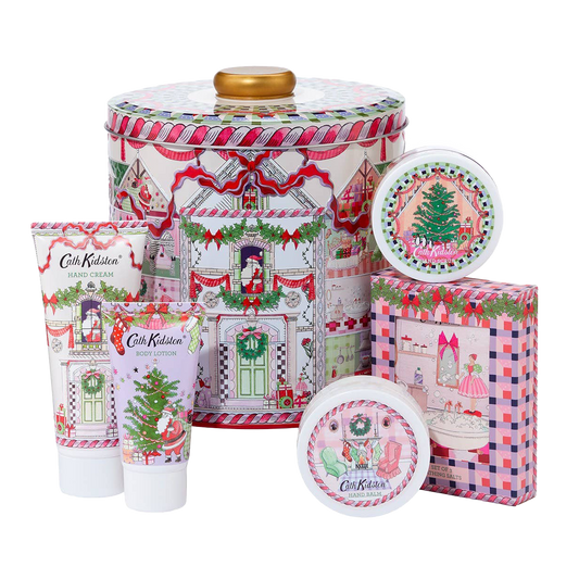 Cath Kidston Kerst Cadeauset voor Haar - Hand & Body Giftset in Luxe Koektrommel