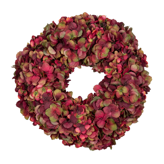 Viv! Home Luxuries Hydrangea wreath - silk - red - Ø46cm