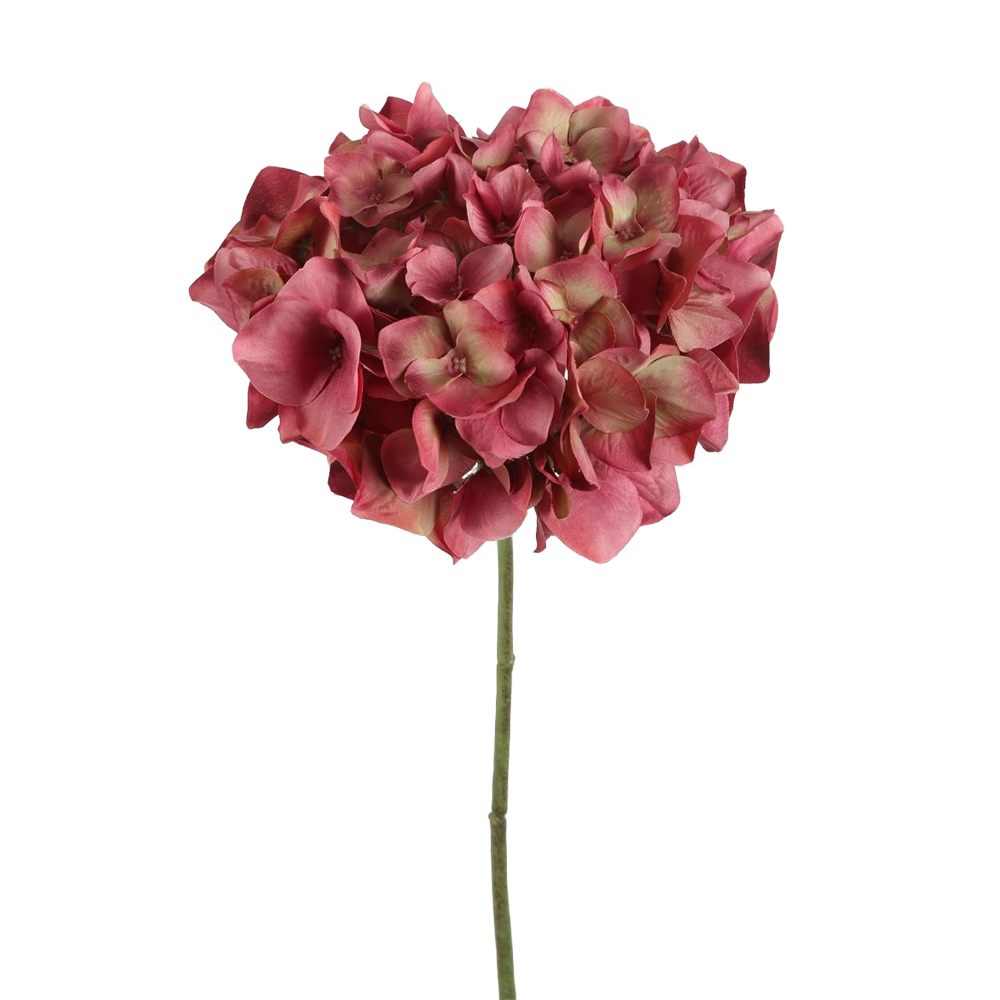 Viv! Home Luxuries Hortensia - zijden bloem - Donkerroze - 48cm