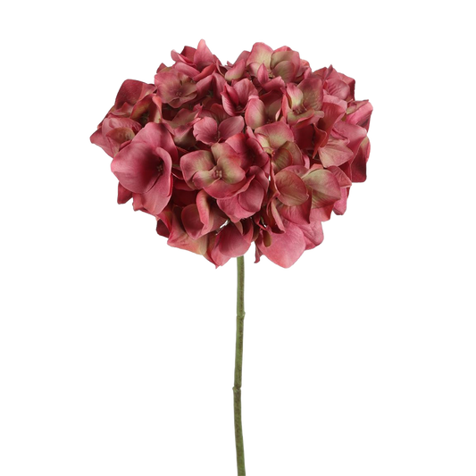Viv! Home Luxuries Hortensia - zijden bloem - Donkerroze - 48cm