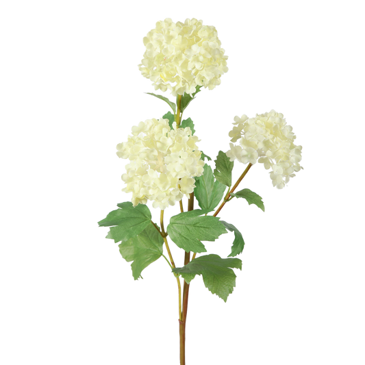 Viv! Home Luxuries Sneeuwbal - zijden bloem - wit groen - 65cm