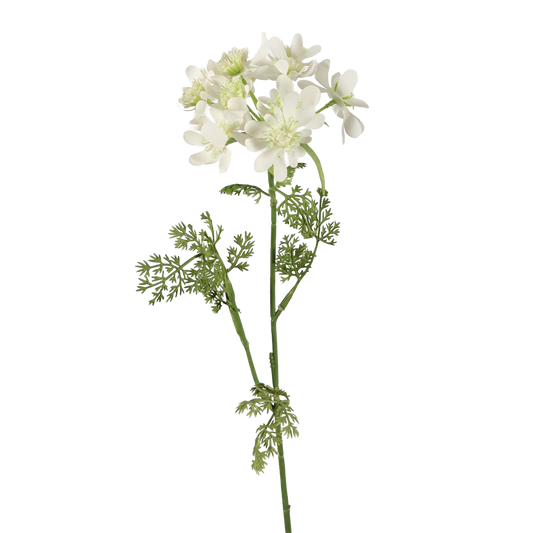 Viv! Home Luxuries Orlaya - Witte kantbloem - zijden bloem - wit - 61cm