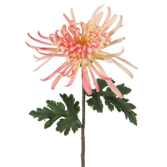 Viv! Home Luxuries Chrysant - kunstbloem - geel roze - 73cm