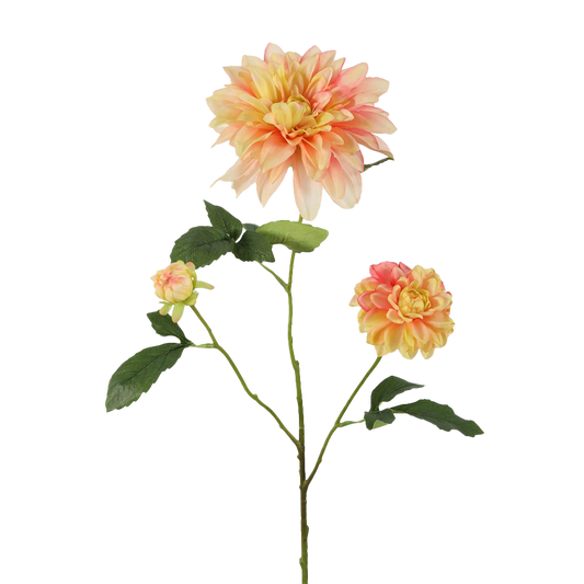 Viv! Home Luxuries Dahlia - zijden bloem - perzik - 90cm