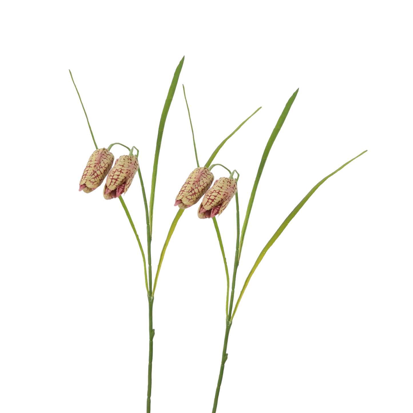 Viv! Home Luxuries Fritillaria - Kievitsbloem - 2 stuks - zijden bloem - Groen Paars - 54cm