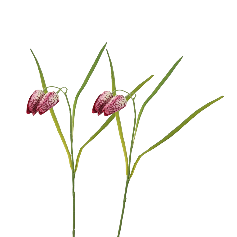 Viv! Home Luxuries Fritillaria - Kievitsbloem - 2 stuks - zijden bloem - paars - 54cm