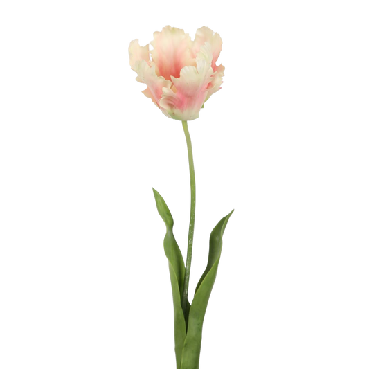 Viv! Home Luxuries Tulp Papegaai - zijden bloem - lichtroze perzik - 69cm