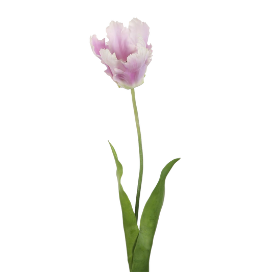 Viv! Home Luxuries Tulp Papegaai - zijden bloem - wit lavendel paars - 69cm