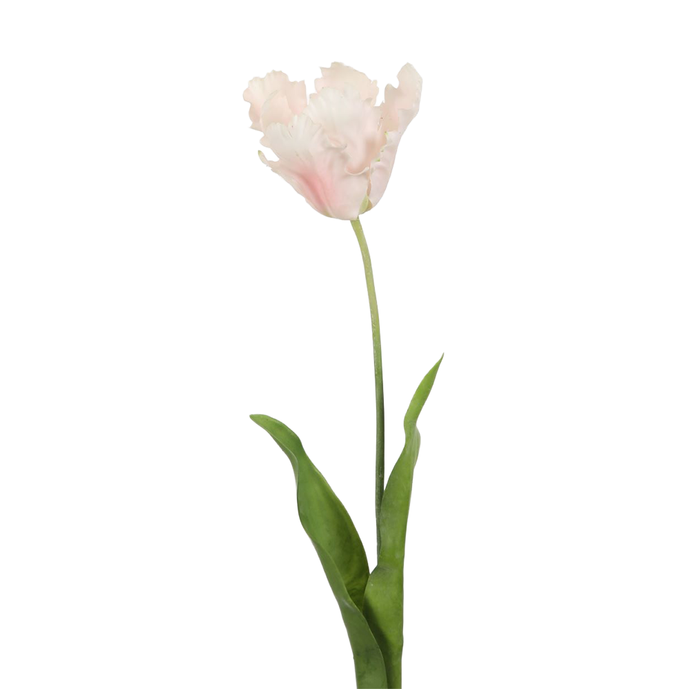 Viv! Home Luxuries Tulp Papegaai - zijden bloem - wit roze - 69cm