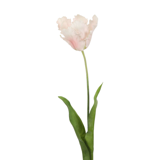 Viv! Home Luxuries Tulp Papegaai - zijden bloem - wit roze - 69cm