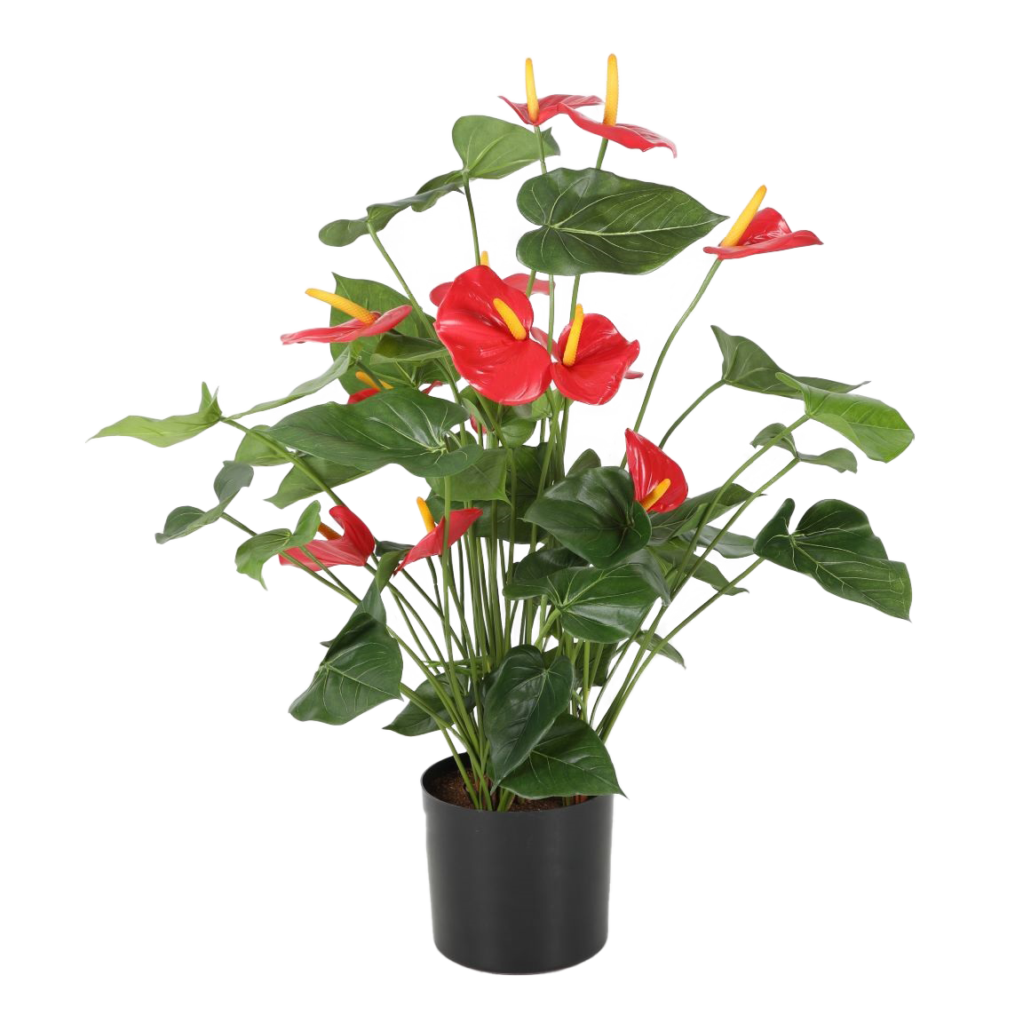Viv! Home Luxuries Anthurium plant - kunstplant - groen rood - 78cm