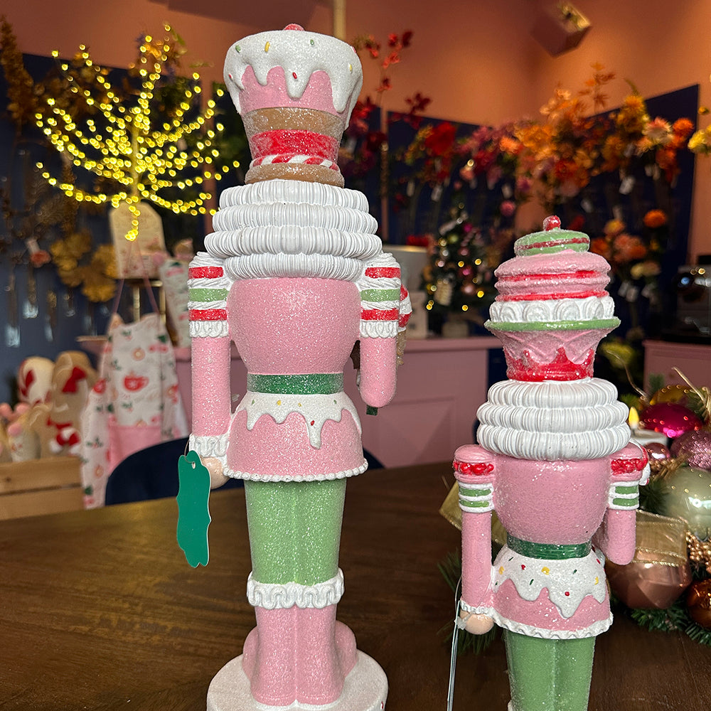 Viv! Christmas Kerstbeeld - Snoep Notenkraker - pastel - roze groen - 33cm