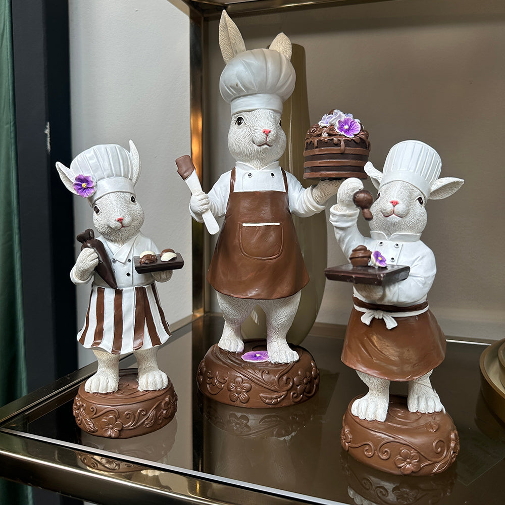 Viv! Christmas Paasdecoratie - Chocolade Paashaas met Viooltjes Taart - pasen - 31cm