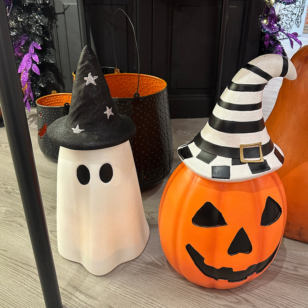 Viv! Christmas Halloween Decoratie Beeld - Pompoen incl. LED Verlichting - geschikt voor buiten - 51 cm