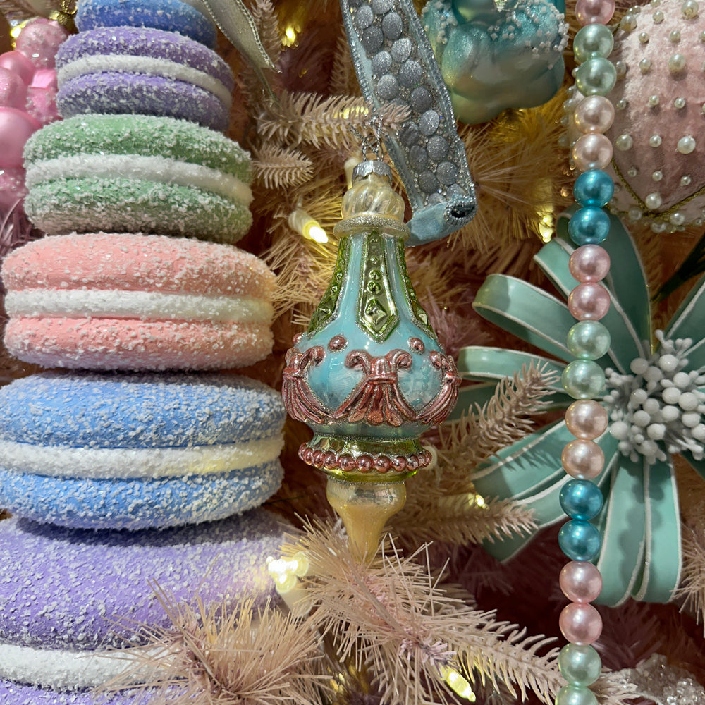 Viv! Christmas Kerstbal - Vintage Parisienne - set van 2 - glas - pastel - 16cm