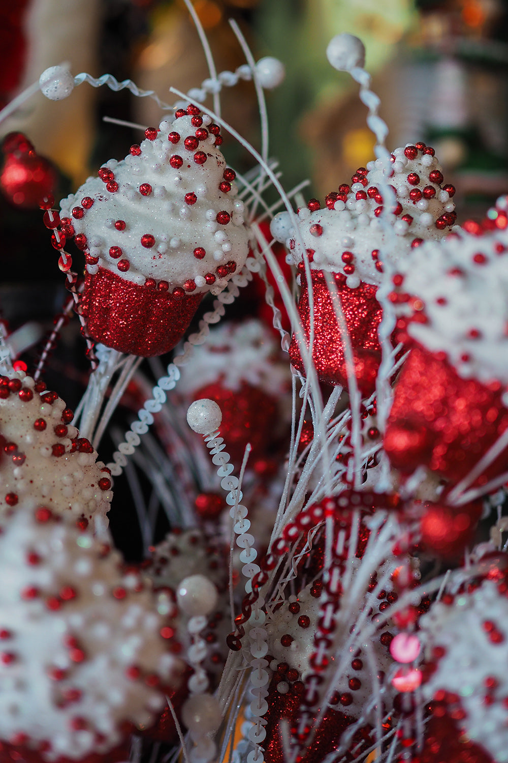 Viv! Christmas Kersttak - Glitter Cupcakes - rood wit - 82cm