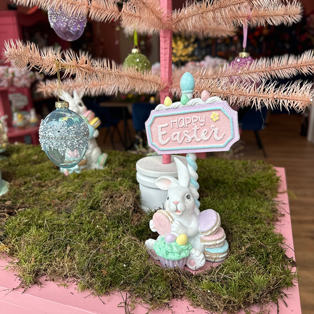 Viv! Christmas Paasdecoratie - 'Happy Easter' Konijntje - pasen - pastel - 26cm
