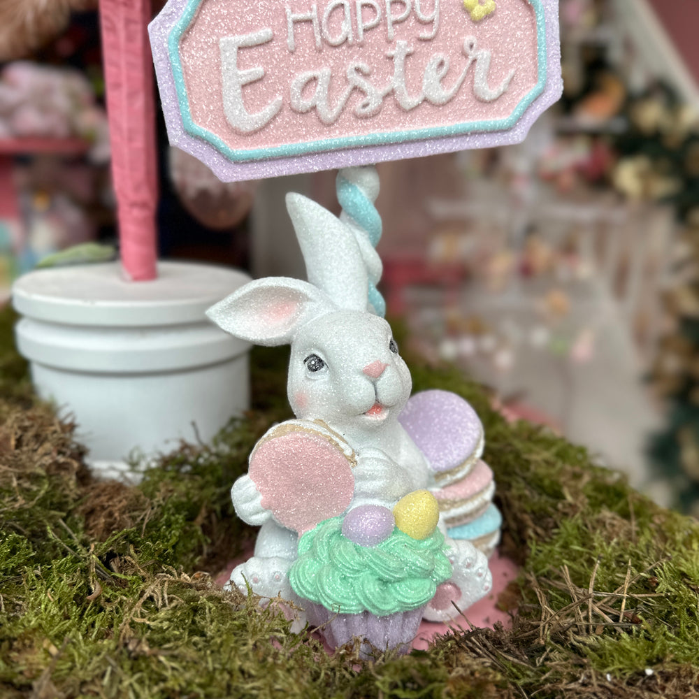 Viv! Christmas Paasdecoratie - 'Happy Easter' Konijntje - pasen - pastel - 26cm