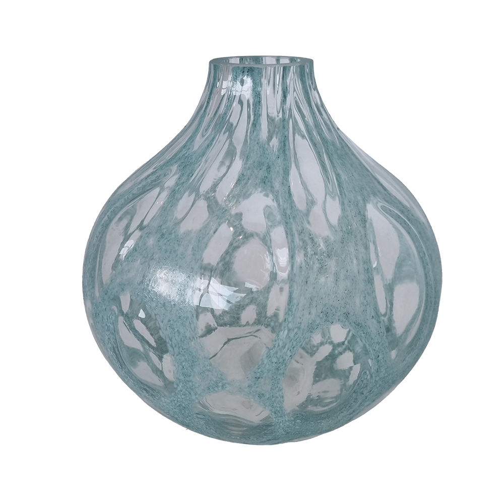 Viv! Home Luxuries Vaas - blauw - glas - 25x25cm