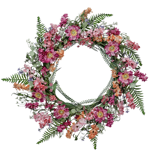 Viv! Home Luxuries Krans Bloemen - Lente Bloesems - roze perzik - Ø56cm