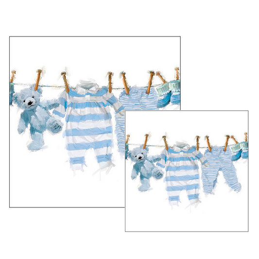 Ambiente servetten - Baby boy - 2 pakjes 33x33cm en 25x25cm - blauw - baby shower - geboorte jongen