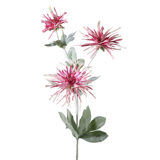 Viv! Home Luxuries Chrysant Spinnekop - zijden bloem - roze - 81cm