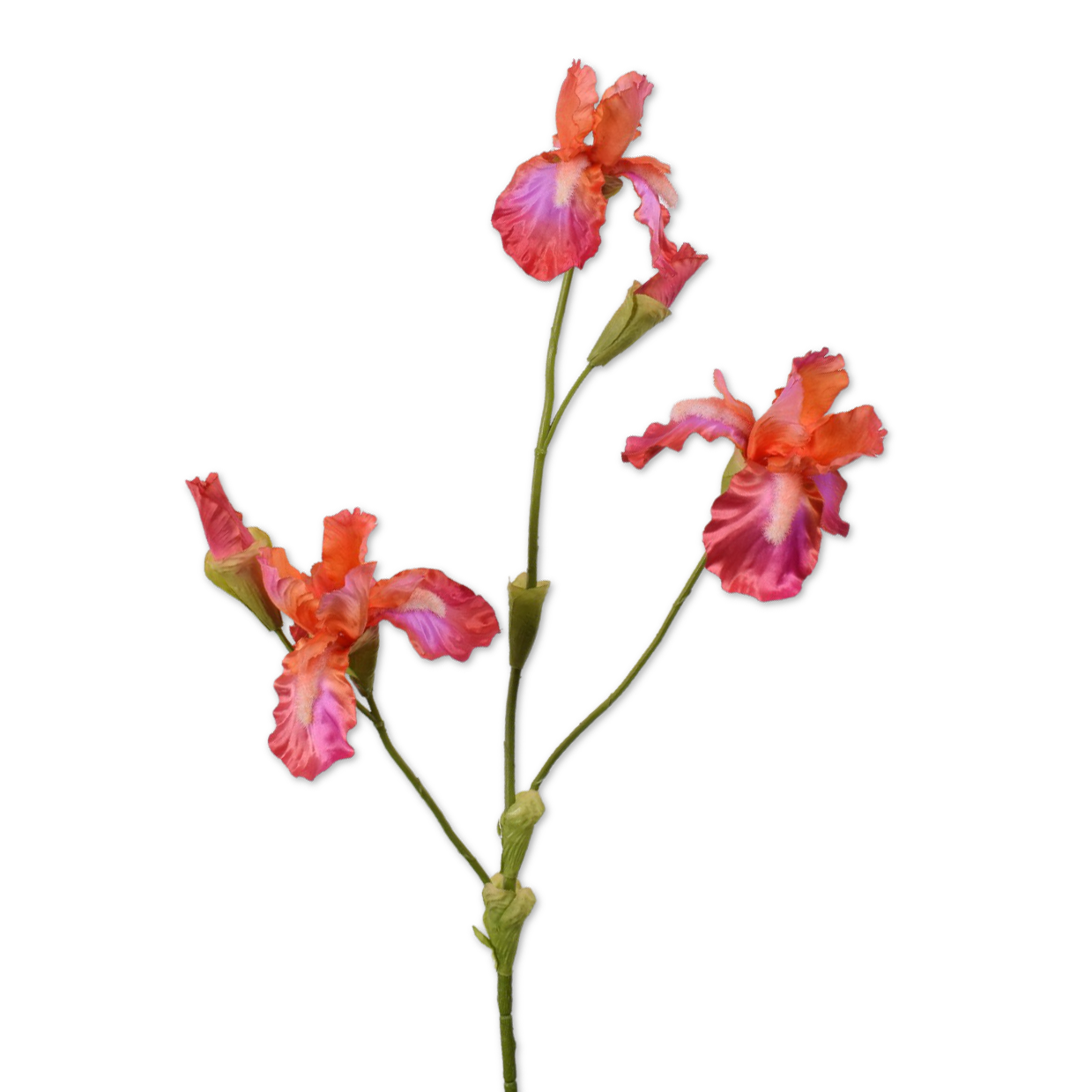 Viv! Home Luxuries Iris - zijden bloem - oranje roze - 102cm