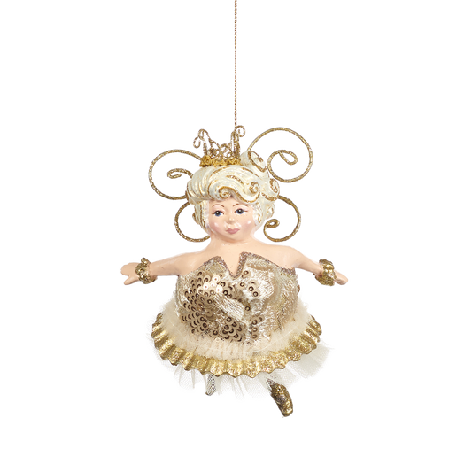 Viv! Home Luxuries Christmas ornament - fairy - gold - 14cm