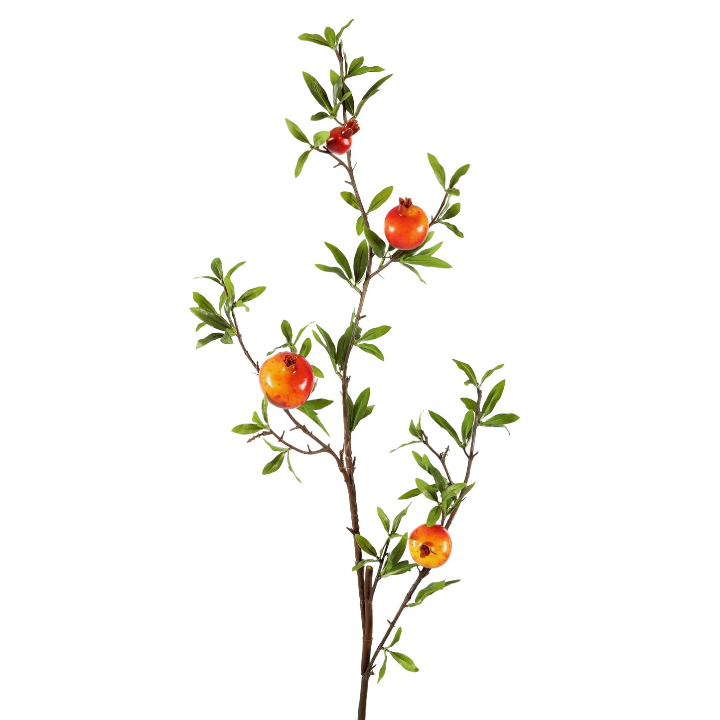 Viv! Home Luxuries Granaatappel decoratietak - kunstbloem - fruittak - oranje rood groen - 98cm